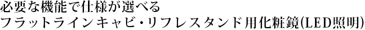 必要な機能で仕様が選べるフラットラインキャビ・リフレスタンド用蛍光球化粧鏡